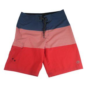 Ocean Current Mens 30" Waist Swim Board Shorts Logo Beach Surf Lace Closure